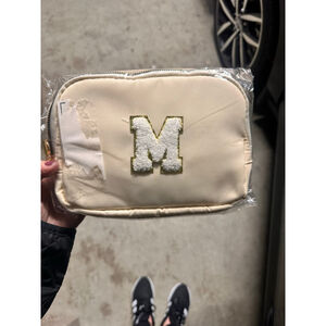 Cream‎ Initial M Belt Bag Crossbody Fanny Pack Adjustable Strap NEW